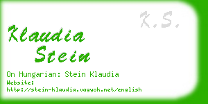 klaudia stein business card